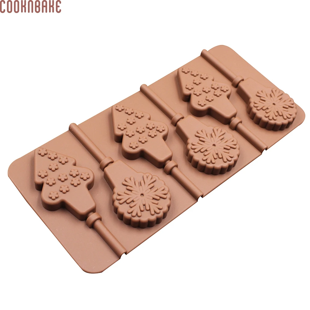 COOKNBAKE DIY Снежинка Рождественская елка леденец силиконовая шоколадная форма CDSM-594 |
