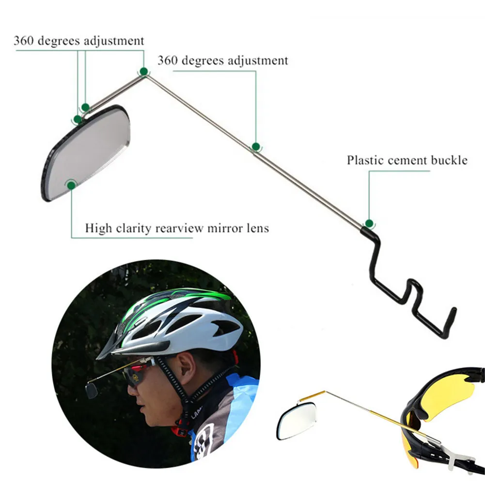 360 Degree Adjustable Bike Bicycle Riding Glasses Mirror Lightweight Cycling Sunglasses Mount Rearview Mirror|cycling sunglasses|sunglasses