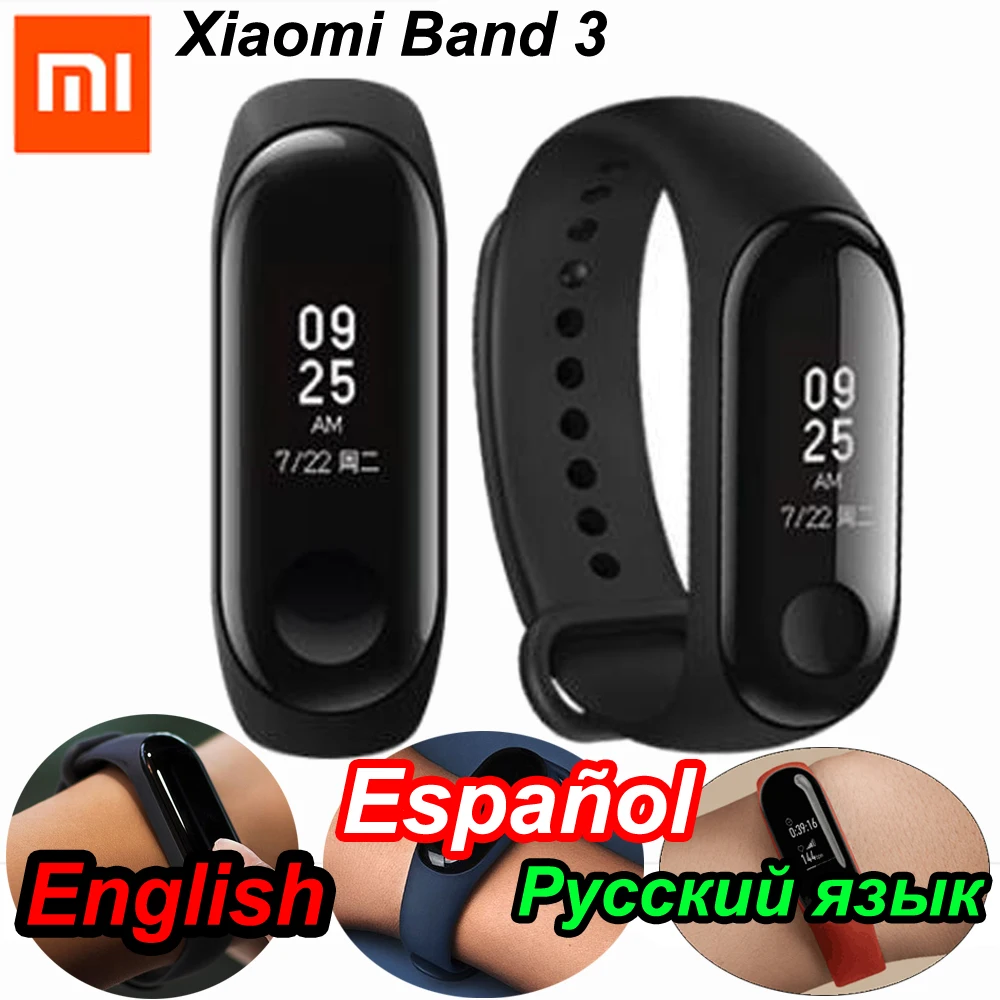 Смарт браслет Xiaomi Mi Band 3 фитнес с большим сенсорным экраном 0 78 дюйма OLED сообщения