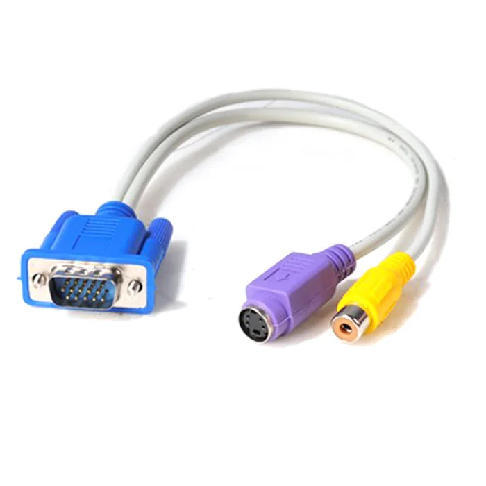 VGA для rca к ТЕЛЕВИЗОРУ S-VIDEO RCA Адаптер Конвертер Кабель Портативных ПК Китай Без
