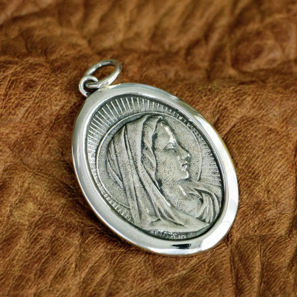 

LINSION 925 Sterling Silver Virgin Mary Madonna Charms Pendant TA96 JP