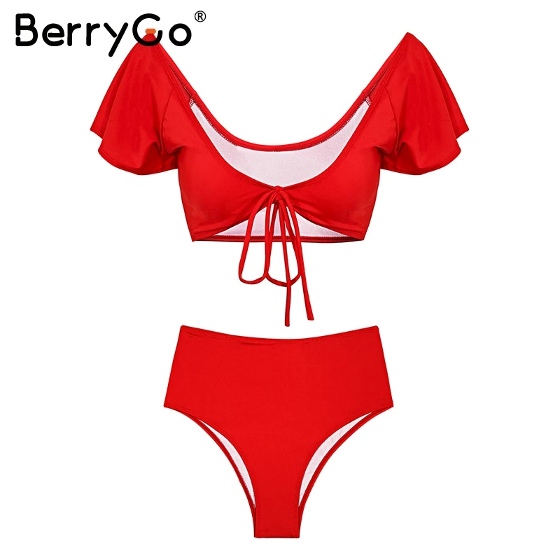 BerryGo сексуальный леопардовый принт купальники для женщин из двух частей на