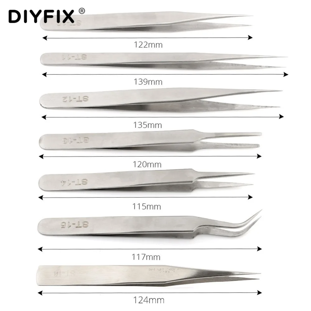 Пинцет DIYFIX электронный прецизионный отжимной инструмент из нержавеющей стали с