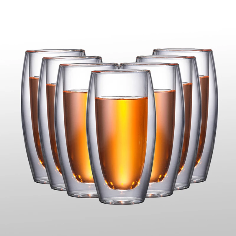 Термостойкие с двойным остеклением пивные бокалы для шампанского кофейные чашки