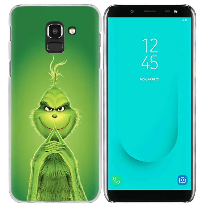 Чехол Жесткий ПК для Samsung Galaxy J2 J3 J4 J5 J6 J7 J8 премьер-плюс зеленый Гринч Рождество Coque