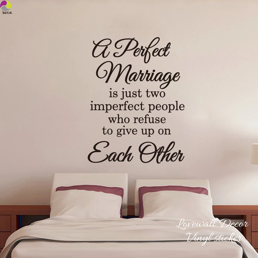 Идеальный брак Цитата Наклейка на стену спальня гостиная пара Любовник стена для