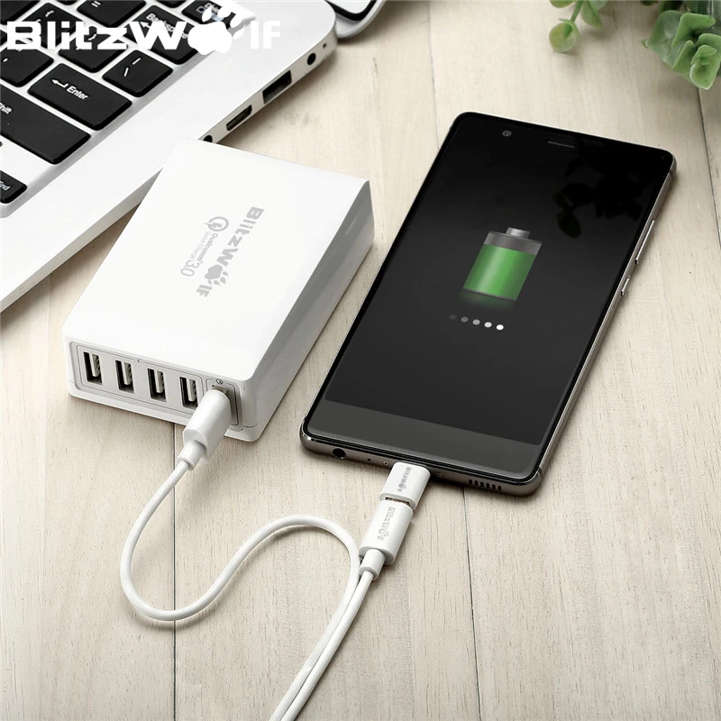 Адаптер Micro USB BlitzWolf переходник типа C Папа мама для мобильных телефонов Xiaomi 2