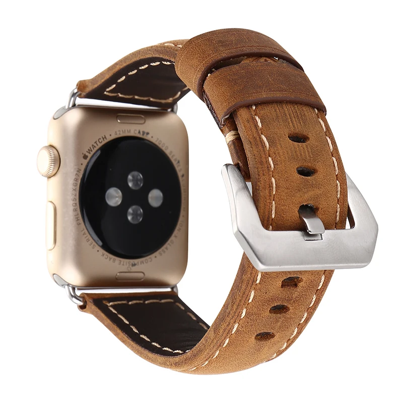 38-42 мм Horlogeband для Apple Wacth Band винтажный ремешок из натуральной кожи для Apple Watch серии 1 2 3 Смарт часы браслет