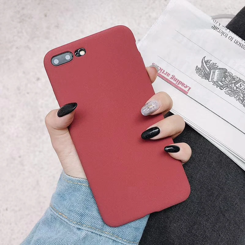 Матовый тонкий пластиковый чехол с текстурой песка для iphone 7 Plus SE 5 5S 6S 6 X Samsung S9 S8 S7