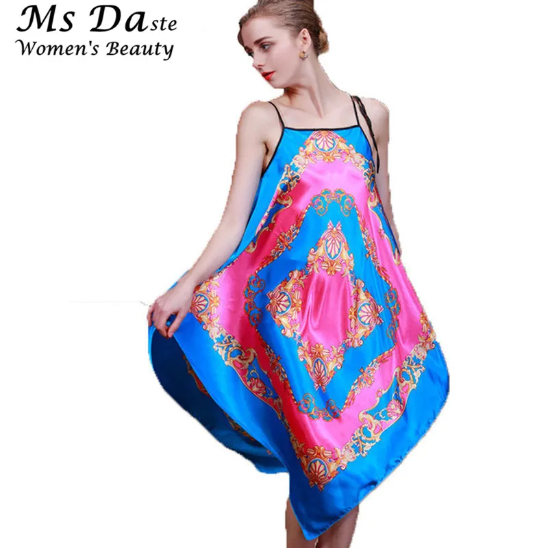 2017 шелковая ночная рубашка платье Новый Летний стиль банный халат Longue Женская