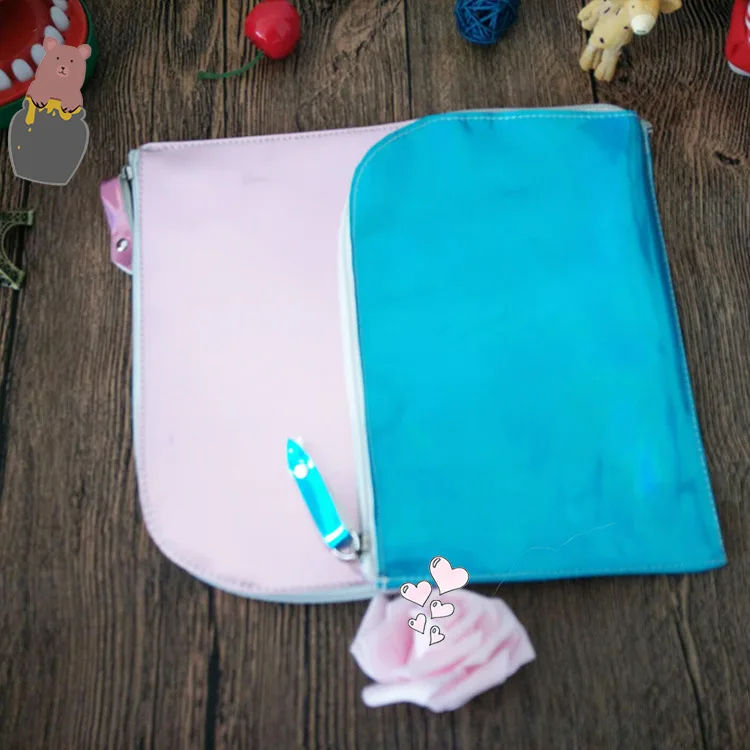 (1 Шт./Продажа) конверт Файл Лазерная Блестящие Женские Кошельки и Высокого