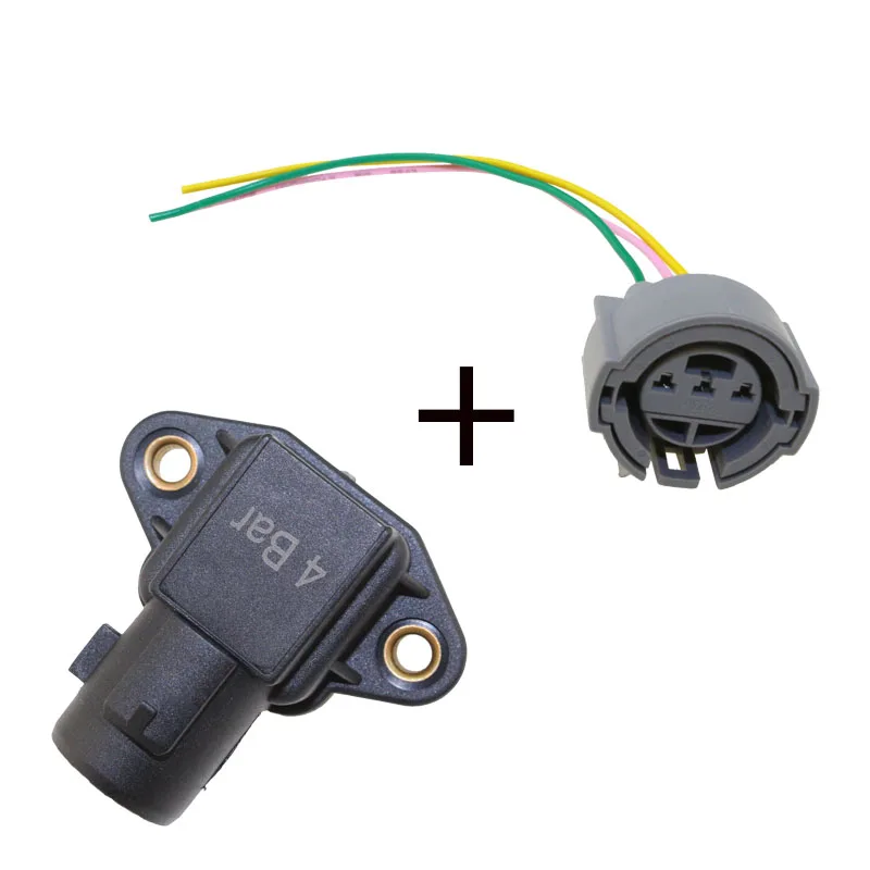 Sensor and Plug 4 бар воздухосборный коллектор Датчик абсолютного давления карта для Honda Civic Del Sol Accord Shuttle Prelude 37830-P05-A01 079800-4250 - Цвет: Sensor and Plug