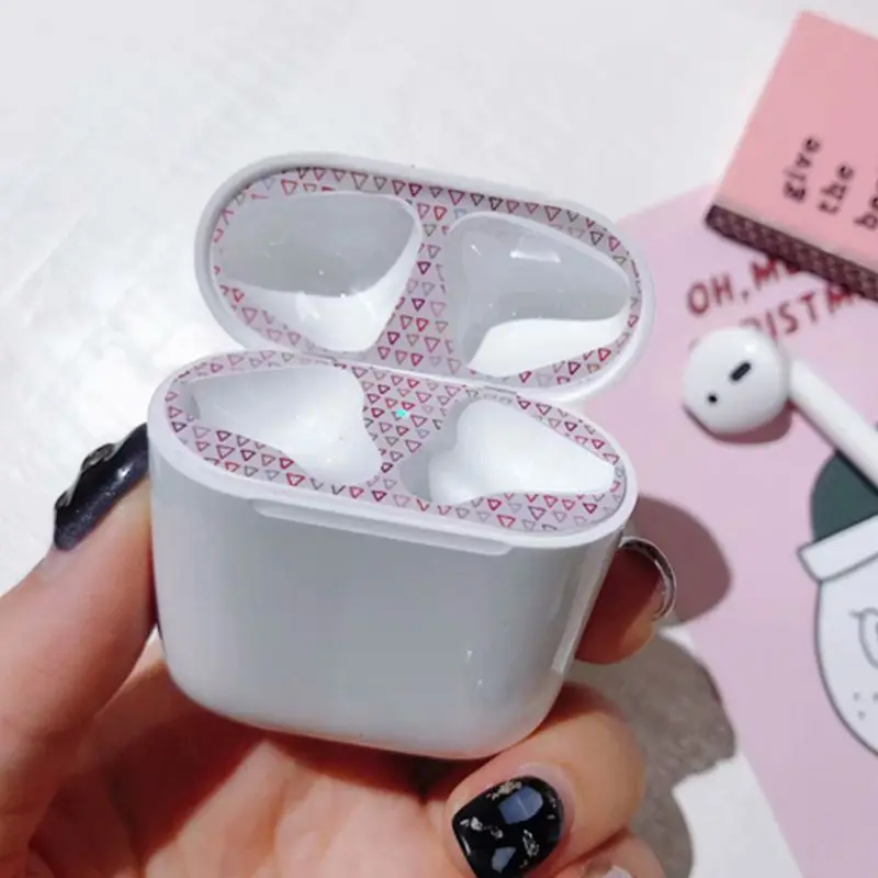 4Pairs Protective Sticker Case Skin Dust-proof Dust Guard for Apple Airpods Earphones Charging Box | Электроника