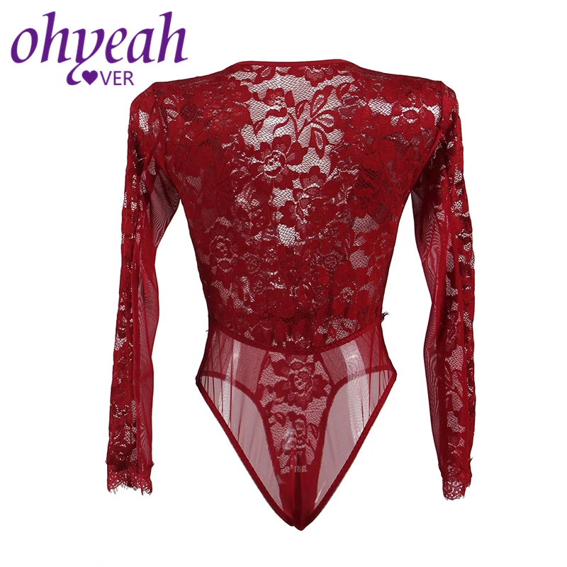 Ohyeahlover сексуальный Babydoll комбинезон летний Боди с длинным рукавом RM80588 Новое
