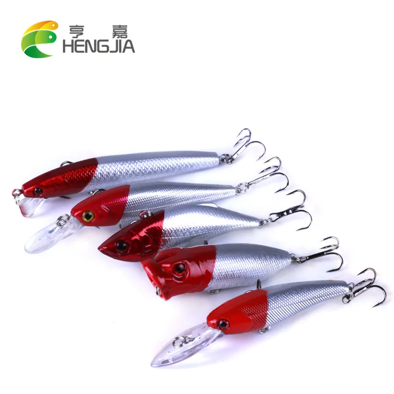 

HENGJIA 5 шт. смешанные рыболовные блесна; Рыболовный воблер pesca, воблер Рыболовные снасти на пескаря блесны искуственные паллет 5 модель хорошего качества приманки
