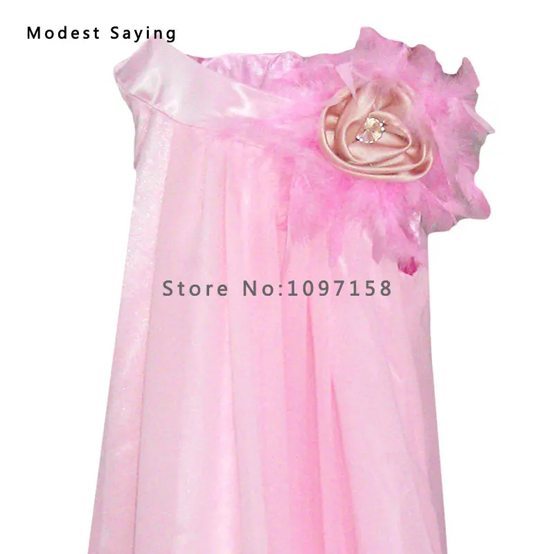 Милое розовое платье с перьями и цветами для девочек 2017 г. Платье До Колена