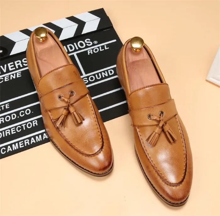 Итальянская обувь с кисточками роскошные Брендовые мужские классические туфли