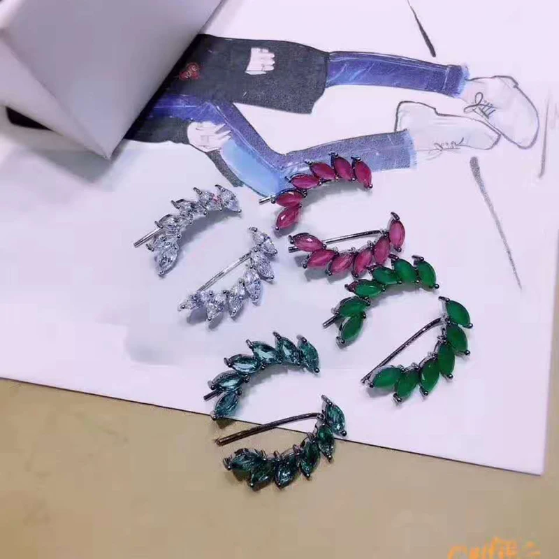 Женские серьги гвоздики с фианитами| |