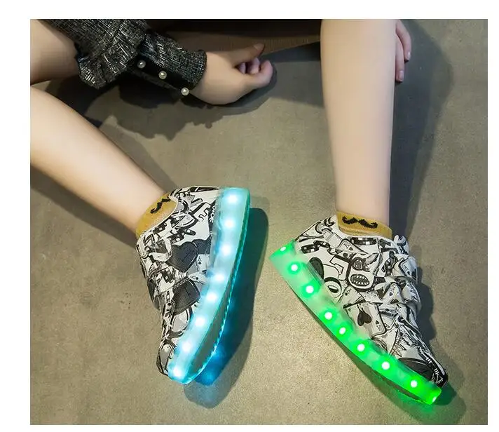 USB Зарядное устройство детская обувь со светодиодной подсветкой для мальчиков и
