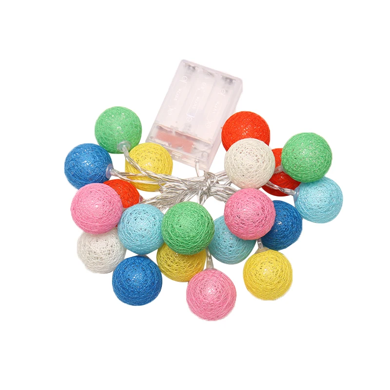 

2.3M 20LED Colorful Cotton Ball LED String Light Christmas Wedding Party Fairy Lights for garden decoration