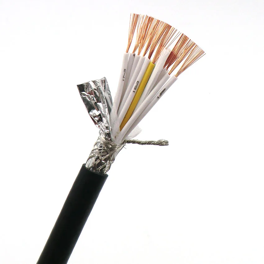 Shielded Sheathed Cable 10 core 0.2 0.5 0.75 1mm² with Pure Oxygen Free Copper Double Shield Signal Control Wire RVVP | Обустройство