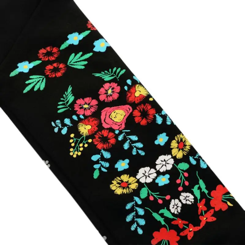 Women Sexy Print Flower Autumn Winter O-Neck Plus Size Loose Long Sleeve Slim Stretch Dress | Женская одежда