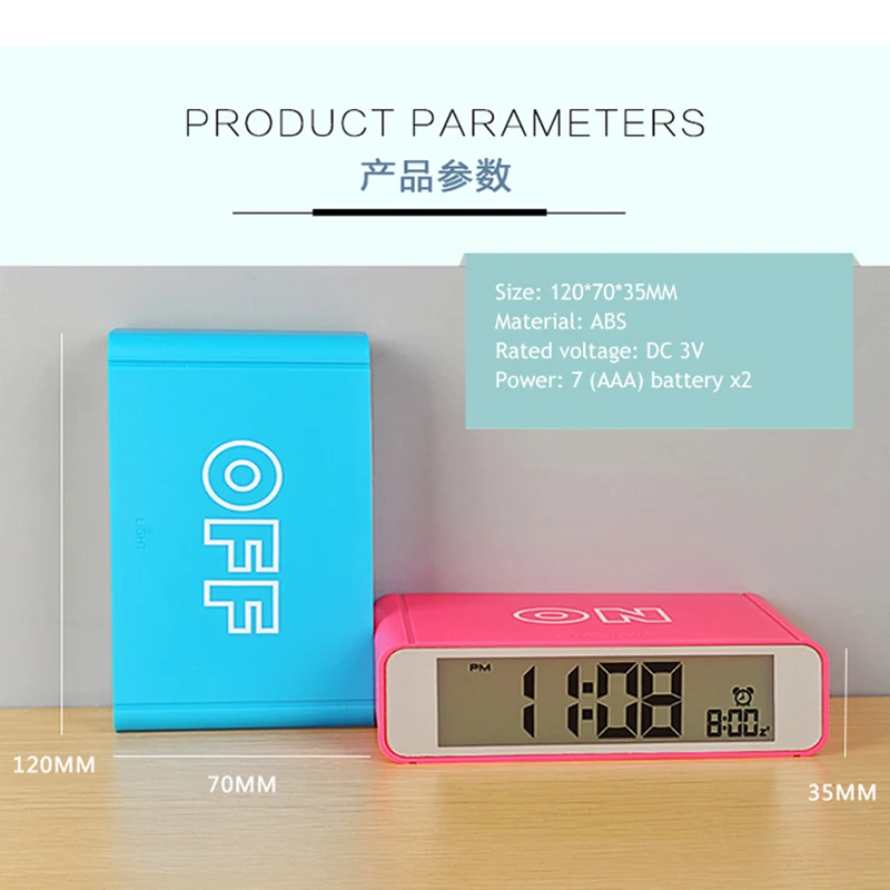 Smart LED Digital Alarm Clock Flip Watch Wake Up Bedside Clocks Radio with Touch Luminous Snooze Electronic Table | Дом и сад