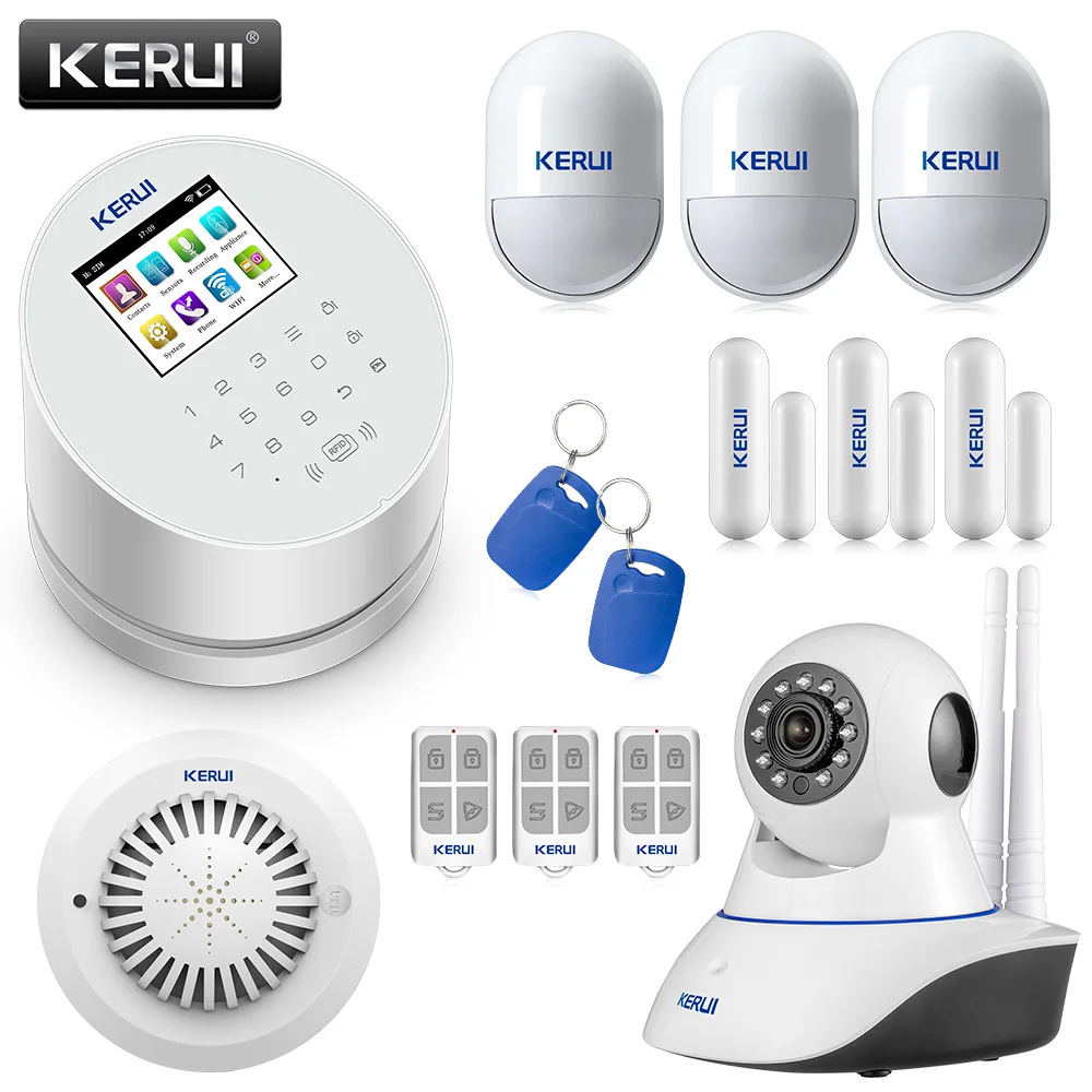KERUI W2 2 4 дюймовый экран PSTN GSM WiFi RFID карта беспроводная охранная домашняя гаражная