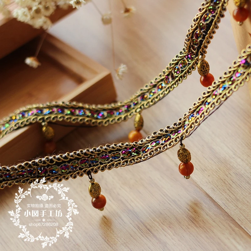 2 ярдов/партия 3 см широкая Золотая вышитая фатиновая искусственная кружевная