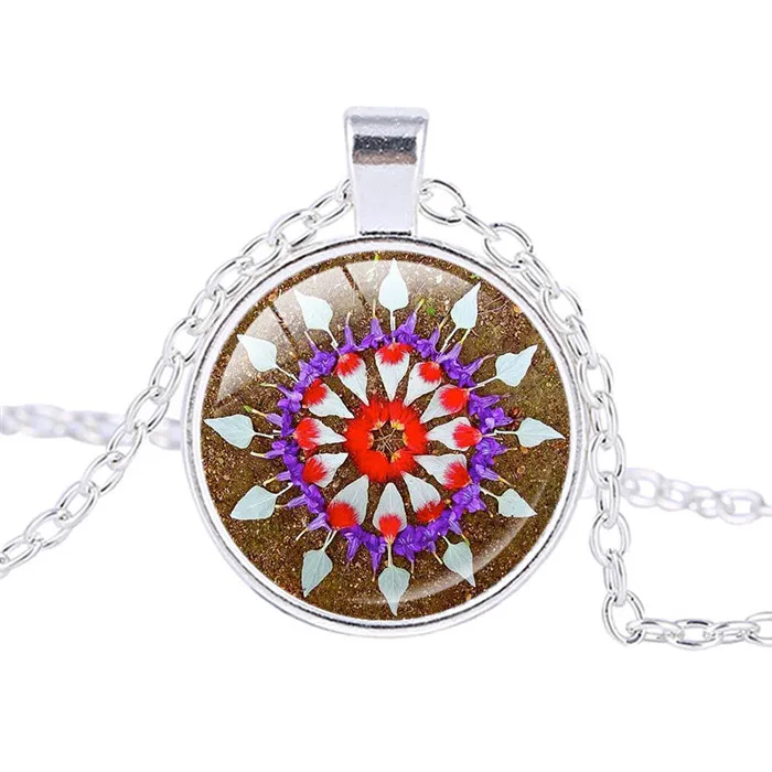 Мандала кулон Цепочки и ожерелья голубая Книги по искусству Zen Подвески Стекло