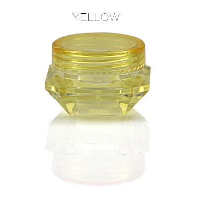 yellow 2 г/3г/5 г банка для крема Алмазная форма для дизайна ногтей бутылка для крема пустой косметический контейнер для теней для век Крем Канистра Образец PS пластиковая коробка - Цвет: yellow