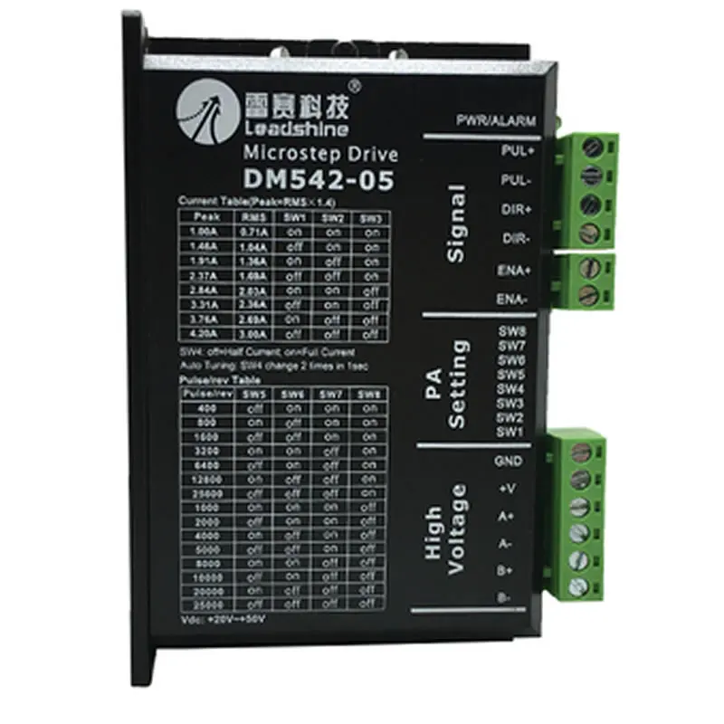 

Оригинальный двигатель Leadshine DM542-05 1A - 4.2A 20-50VDC для Nema 17 23 42 57 Stepper Motor 25000 Pulse