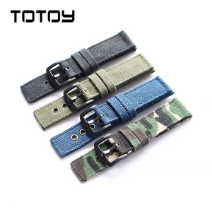 Холщовый мужской ремешок TOTOY, 20 мм22 мм24 мм, спортивный армейский ремешок для наручных часов, в стиле движений