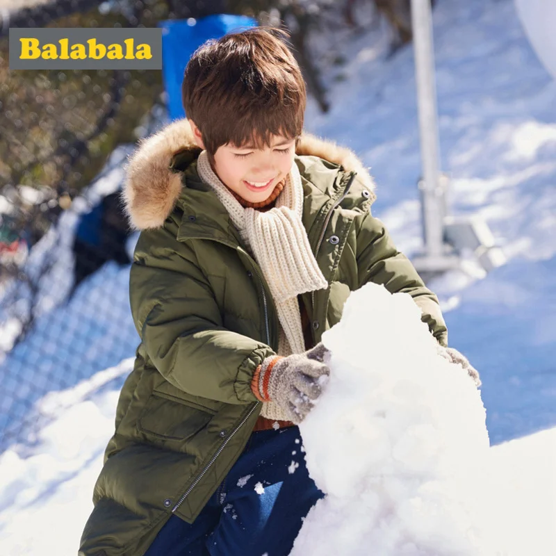 Длинная Куртка для мальчиков Balabala куртка без мороза с капюшоном из