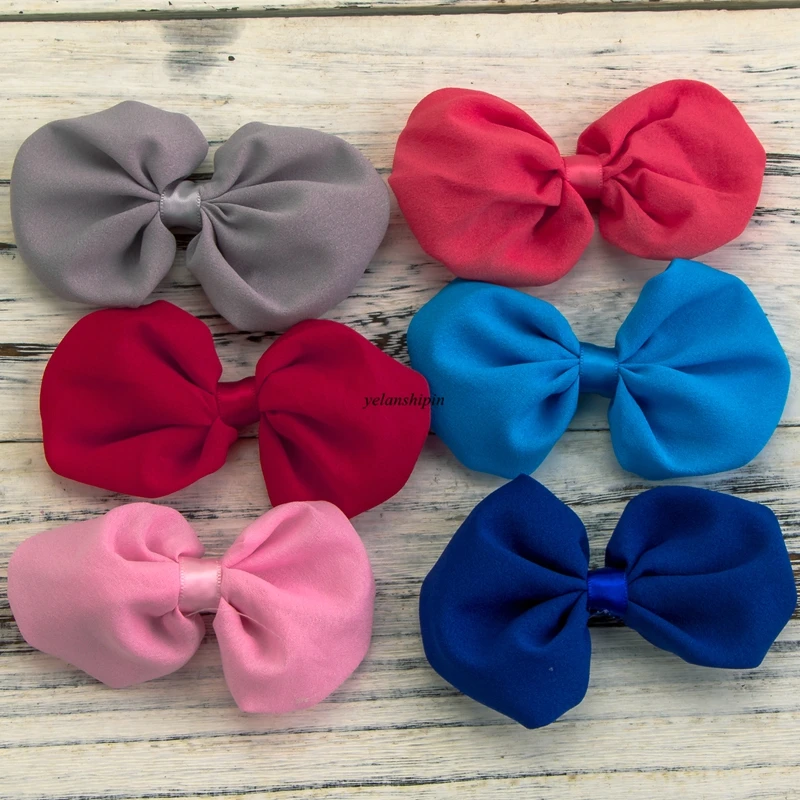

10pcs/lot 20 Colors Hair Clips Artificial Boutique Bowknot For Kids Girls Headwear Solid Satin Bow Accessories Hair Bows DIY