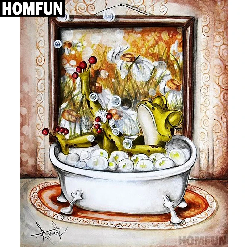 Алмазная живопись HOMFUN A00629 картина лягушка душ с полными квадратными/круглыми