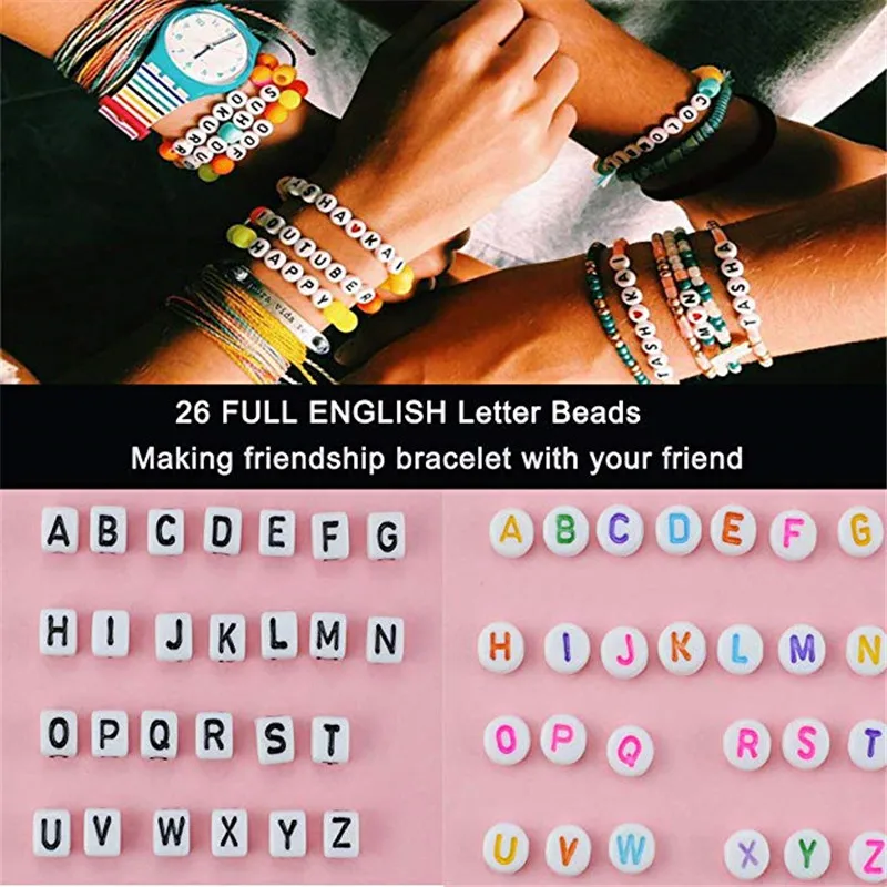 Набор для вышивки нитей из 72 крестиком с органайзером коробка 26 буквы бусины и