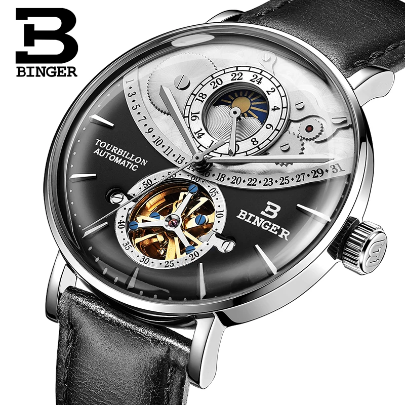 

Switzerland Watch Men BINGER Automatic Mechanical Men Watches Luxury Brand Sapphire Relogio Masculino Waterproof Men Watch B-1-3