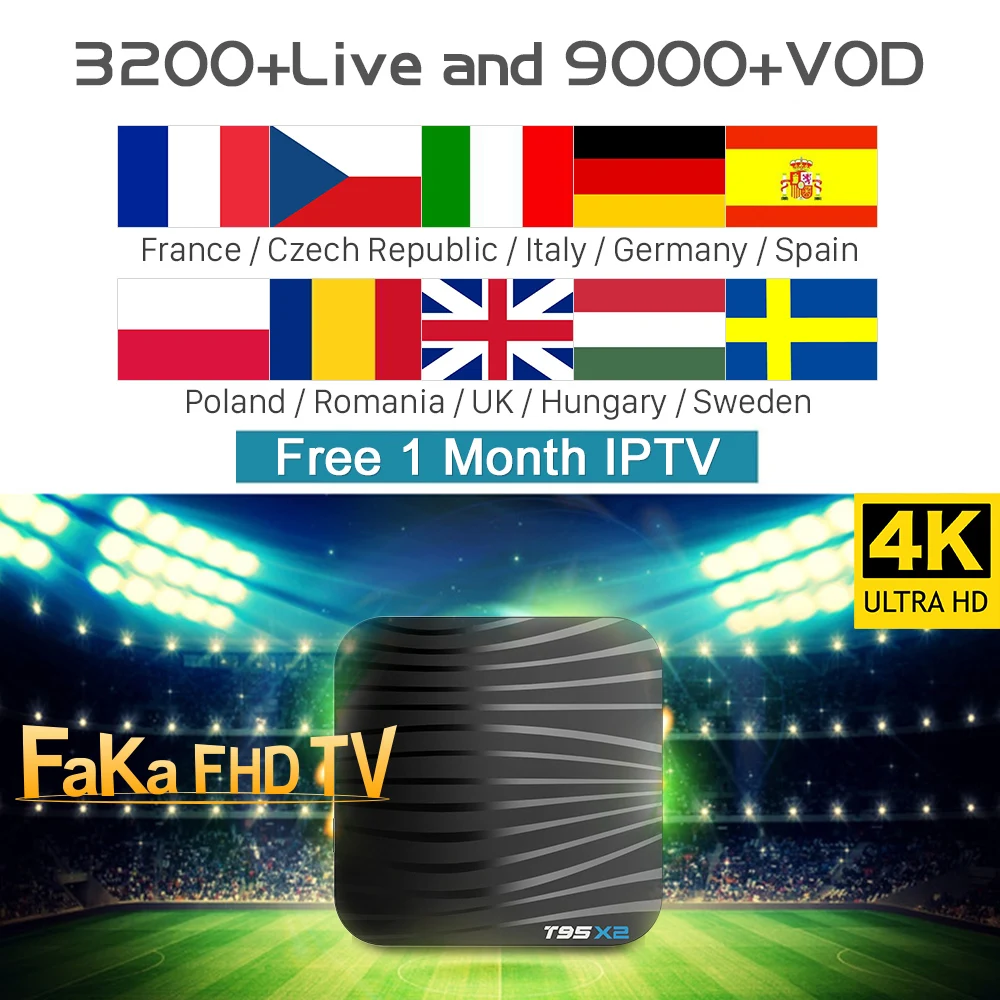 IP tv Франция Италия Испания Канада бесплатно 1 месяц код IPTV T95X2 Android телеприставка