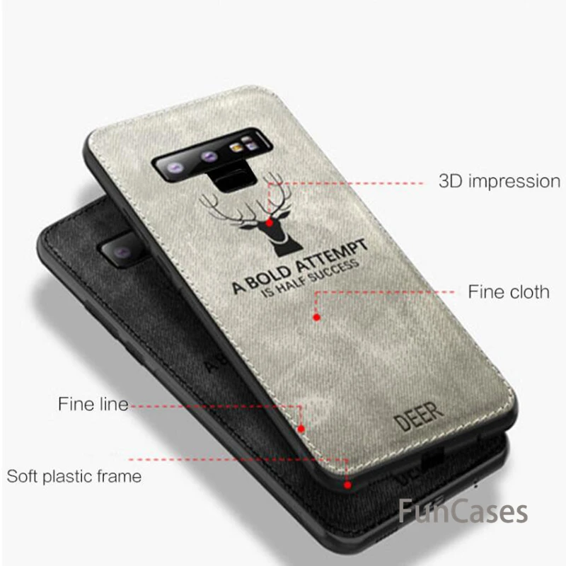 Тканевый противоударный чехол с оленем для samsung Galaxy S8 S9 S10 Plus S10E S7 edge мягкий из ТПУ