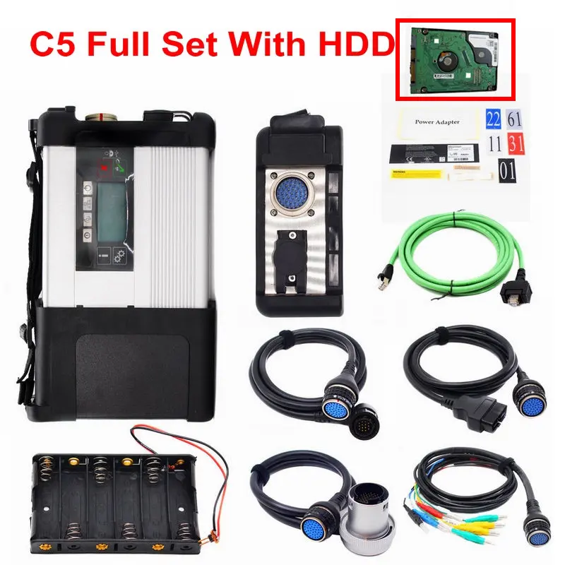 C5 Full Set with HDD A+++ качество полный чип MB STAR C4 в Звездном стиле с C5 с HDD MB SD Connect диагностический инструмент с WI-FI Функция для 12V и 24V DHL - Цвет: C5 Full Set with HDD