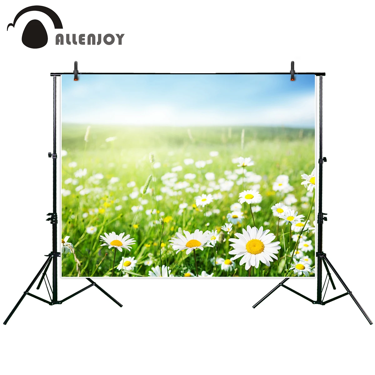 Allenjoy фотографический фон поле маргариток цветы Луг пейзаж ромашки Солнечный для