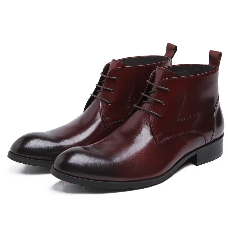 MYCORON Men Shoes 2019 Designer Lace Up Casual Boot Male Winter Boots Handmade Genuine Leather Luxury Zapatos Hombre | Обувь