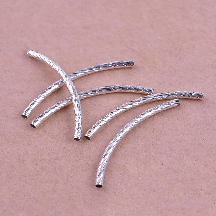

10pcs/lot HOT SALE 3*50mm Silver DIY accessories bracelet elbow,flower silver tube,bracelet accessories bend pipe