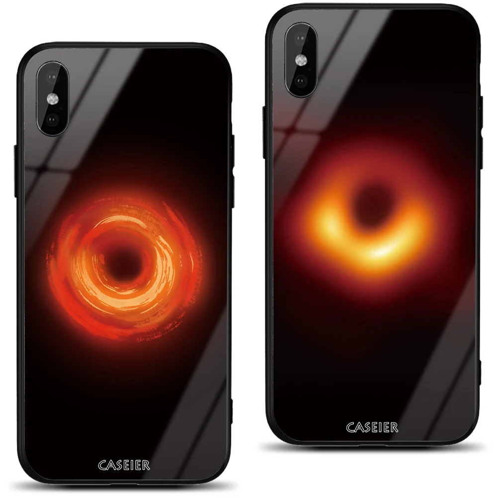 Caseier для iPhone X XS MAX XR чехол M87 черное отверстие стеклянный 8 7 6 S Plus Funda Couque чехлы |