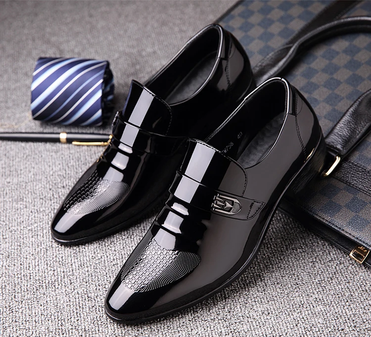 Новинка; мужские туфли из искусственной кожи высокого качества; Zapatos de hombre; размеры 38-44; черные кожаные мягкие мужские деловые туфли