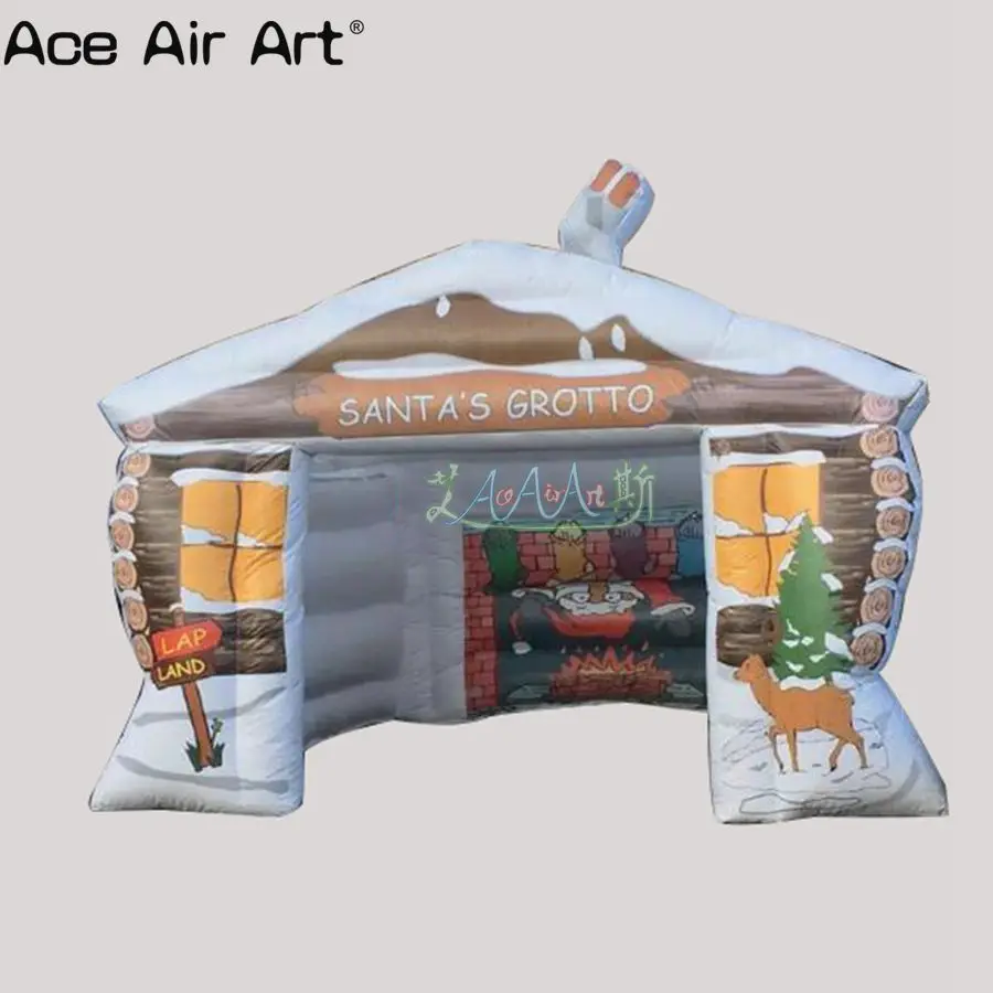 

Free Shipping Attractive Funny Christmas Inflatable Santa Grotto Santa House for Sale