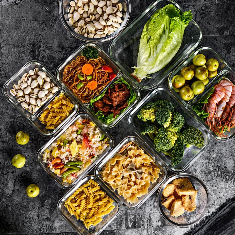 Стеклянный контейнер для хранения пищевых продуктов Bento коробка микроволновый