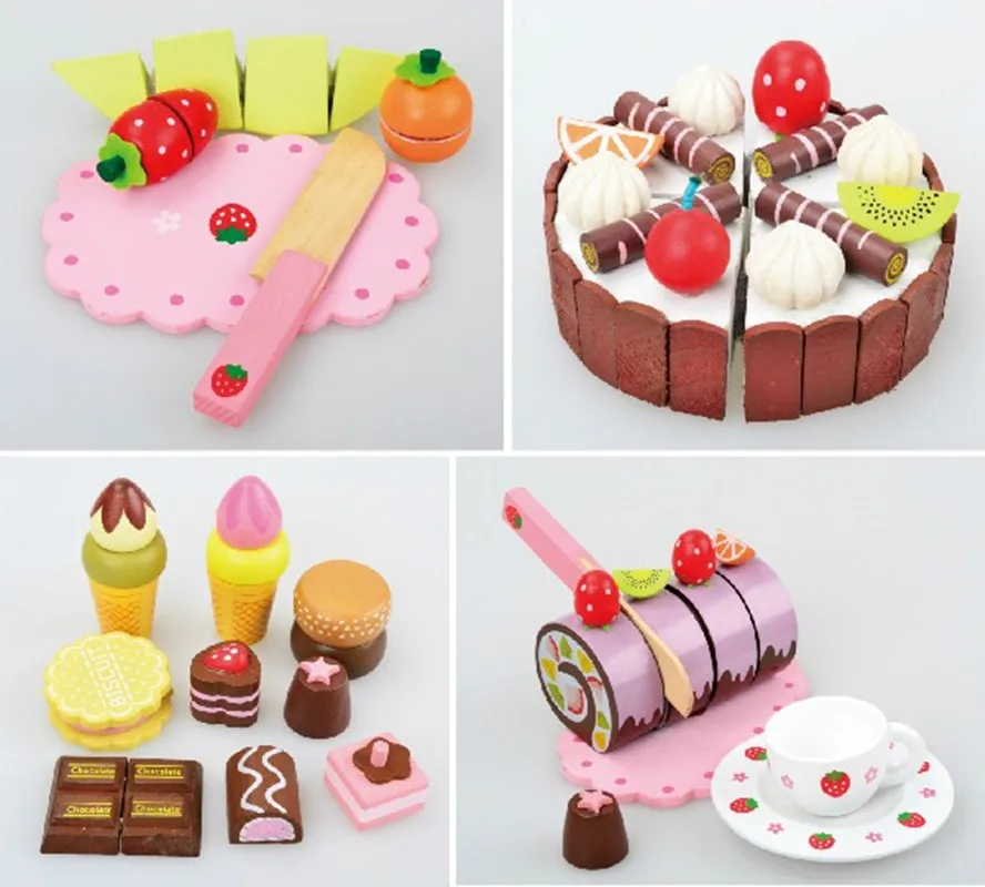 Детский игровой домик с клубничным принтом Mother garden деревянный игрушечный набор