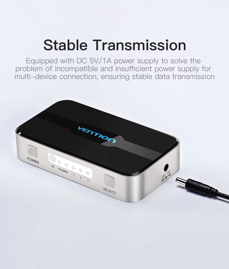 Vention Переключатель HDMI 5 вход 1 выход HDMI коммутатор 5X1 для xbox 360 PS4/3 Smart Android HDTV 4 K* 2 K 5 Порты и разъёмы HDMI адаптер